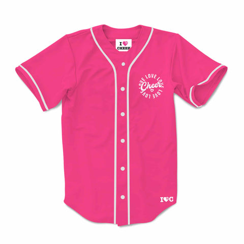 Pink Cheerleader Glitter Baseball Jersey