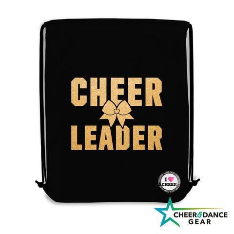 Black Cheerleader Gold Glitter Gym / Swimming Bag
