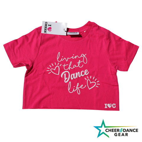 Living That Dance life Cropped Tee - Fuchsia Pink