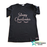 Black Sleepy Eyelashes Over sized Glitter Night T-Shirt