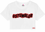 White #Stumbler Cropped T-Shirt